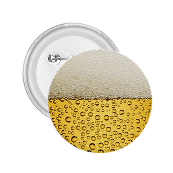 Texture Pattern Macro Glass Of Beer Foam White Yellow Art 2.25  Buttons