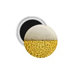 Texture Pattern Macro Glass Of Beer Foam White Yellow Art 1.75  Magnets Front