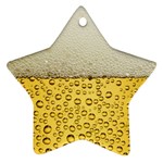 Texture Pattern Macro Glass Of Beer Foam White Yellow Art Ornament (Star)
