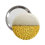 Texture Pattern Macro Glass Of Beer Foam White Yellow Art 2.25  Handbag Mirrors