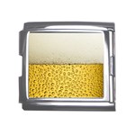 Texture Pattern Macro Glass Of Beer Foam White Yellow Art Mega Link Italian Charm (18mm)