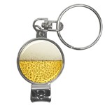 Texture Pattern Macro Glass Of Beer Foam White Yellow Art Nail Clippers Key Chain