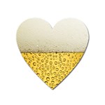 Texture Pattern Macro Glass Of Beer Foam White Yellow Art Heart Magnet