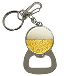 Texture Pattern Macro Glass Of Beer Foam White Yellow Art Bottle Opener Key Chain