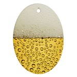 Texture Pattern Macro Glass Of Beer Foam White Yellow Art Oval Ornament (Two Sides)