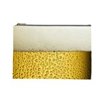 Texture Pattern Macro Glass Of Beer Foam White Yellow Art Cosmetic Bag (Large)