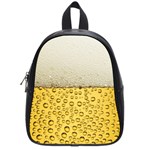 Texture Pattern Macro Glass Of Beer Foam White Yellow Art School Bag (Small)