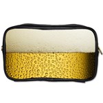 Texture Pattern Macro Glass Of Beer Foam White Yellow Art Toiletries Bag (One Side)