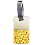 Texture Pattern Macro Glass Of Beer Foam White Yellow Art Luggage Tag (two sides)