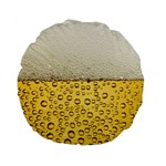 Texture Pattern Macro Glass Of Beer Foam White Yellow Art Standard 15  Premium Round Cushions