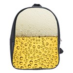 Texture Pattern Macro Glass Of Beer Foam White Yellow Art School Bag (XL)