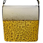Texture Pattern Macro Glass Of Beer Foam White Yellow Art Flap Closure Messenger Bag (S)