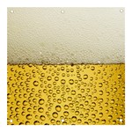 Texture Pattern Macro Glass Of Beer Foam White Yellow Art Banner and Sign 3  x 3 