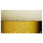 Texture Pattern Macro Glass Of Beer Foam White Yellow Art Banner and Sign 7  x 4 