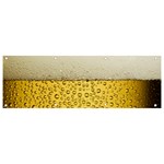 Texture Pattern Macro Glass Of Beer Foam White Yellow Art Banner and Sign 9  x 3 