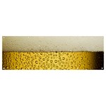 Texture Pattern Macro Glass Of Beer Foam White Yellow Art Banner and Sign 12  x 4 