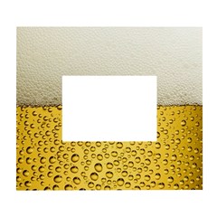 Texture Pattern Macro Glass Of Beer Foam White Yellow Art White Wall Photo Frame 5  X 7  by Semog4