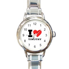 I Love Timothy Round Italian Charm Watch by ilovewhateva