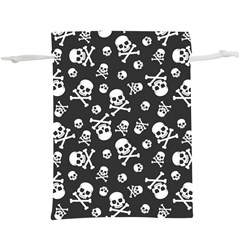 Skull-crossbones-seamless-pattern-holiday-halloween-wallpaper-wrapping-packing-backdrop Lightweight Drawstring Pouch (xl) by Ravend
