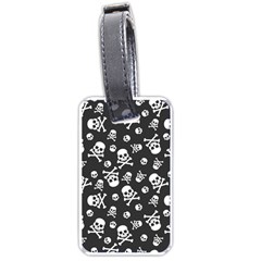 Skull Crossbones Seamless Pattern Holiday-halloween-wallpaper Wrapping Packing Backdrop Luggage Tag (one Side)