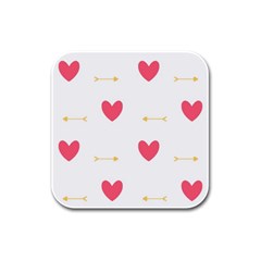 Hearts-36 Rubber Square Coaster (4 Pack) by nateshop