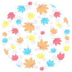 Leaves-141 Wooden Puzzle Round by nateshop