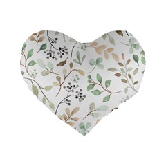 Leaves-147 Standard 16  Premium Flano Heart Shape Cushions by nateshop