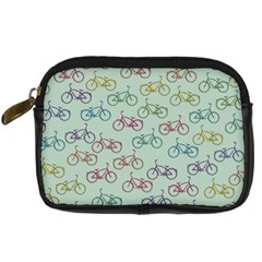 Bicycle Bikes Pattern Ride Wheel Cycle Icon Digital Camera Leather Case by Jancukart