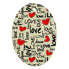 Love Abstract Background Textures Creative Grunge Ornament (oval)