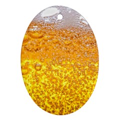 Texture Pattern Macro Glass Of Beer Foam White Yellow Bubble Ornament (oval) by Semog4
