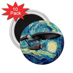 Star Trek Starship The Starry Night Van Gogh 2 25  Magnets (10 Pack)  by Semog4