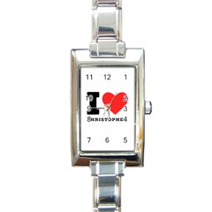 I Love Christopher  Rectangle Italian Charm Watch by ilovewhateva