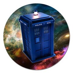 The Police Box Tardis Time Travel Device Used Doctor Who Magnet 5  (round) by Semog4