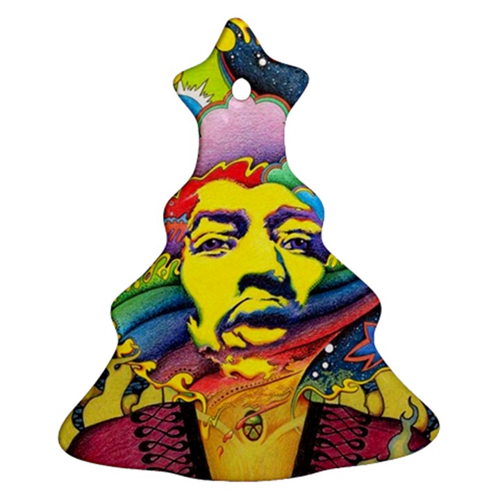 Psychedelic Rock Jimi Hendrix Ornament (Christmas Tree) 