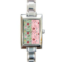 Flat Christmas Pattern Collection Rectangle Italian Charm Watch