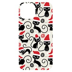 Cute Christmas Seamless Pattern Vector Iphone 14 Black Uv Print Case by Semog4