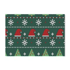 Beautiful Knitted Christmas Pattern Crystal Sticker (a4)