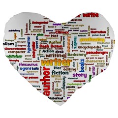 Writing Author Motivation Words Large 19  Premium Heart Shape Cushions by Semog4