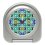 Mosaic-triangle-symmetry- Travel Alarm Clock Front