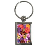 Abstract-circles-background-retro Key Chain (Rectangle)