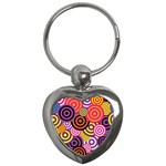 Abstract-circles-background-retro Key Chain (Heart)