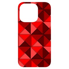Red Diamond Shapes Pattern Iphone 14 Pro Black Uv Print Case