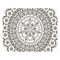 Vector Mandala Drawing Decoration Premium Plush Fleece Blanket (large)