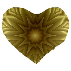 Background Pattern Golden Yellow Large 19  Premium Flano Heart Shape Cushions