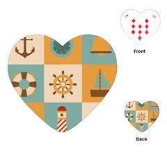 Nautical Elements Collection Playing Cards Single Design (heart)