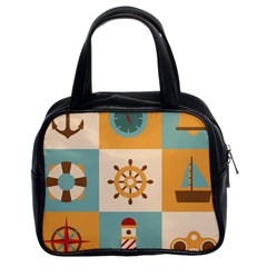 Nautical Elements Collection Classic Handbag (two Sides)