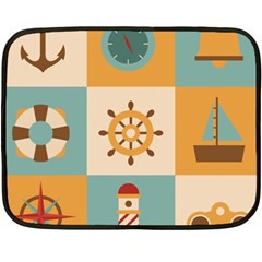 Nautical Elements Collection Two Sides Fleece Blanket (mini)