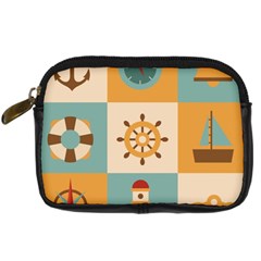 Nautical Elements Collection Digital Camera Leather Case