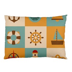 Nautical Elements Collection Pillow Case (two Sides)