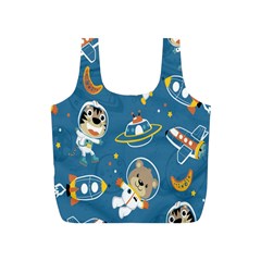 Seamless Pattern Funny Astronaut Outer Space Transportation Full Print Recycle Bag (s) by Semog4